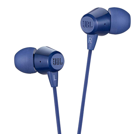JBL T50HI Wired in-Ear Headphone with Mic Blue