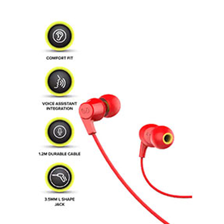 Infinity WYND 300 Wired In-Ear Headphone Red